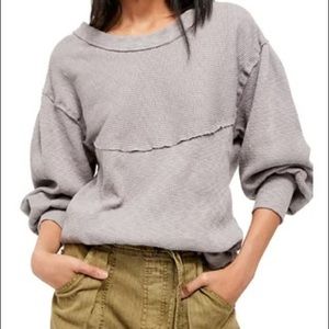 Free People OG Long Sleeve Top, size XS (Relaxed fit), Stone color